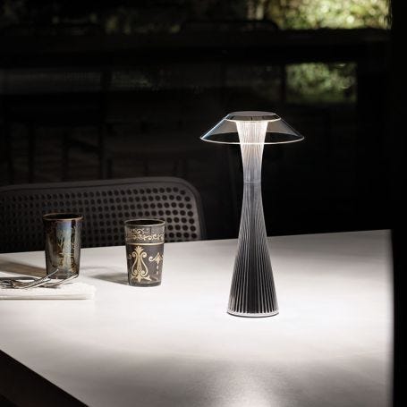 Space LED Portable Outdoor Table Lamp Chrome