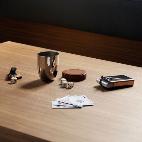 Sky Card Game Leather/Stainless Steel