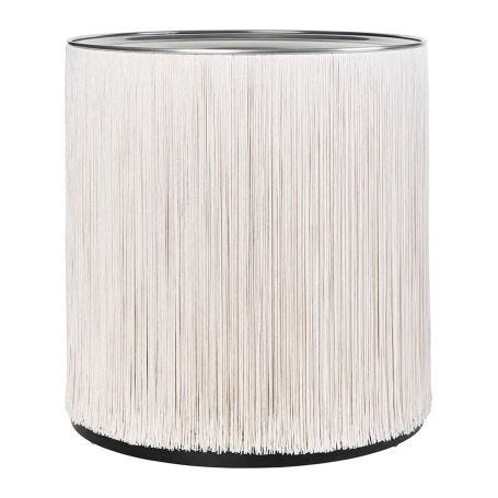 Model 597 Floor Lamp Polished Aluminum/Cream Fringe