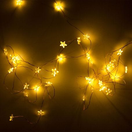 Trille 40 LED Indoor Mini Star String Lights Silver Cable 390cm