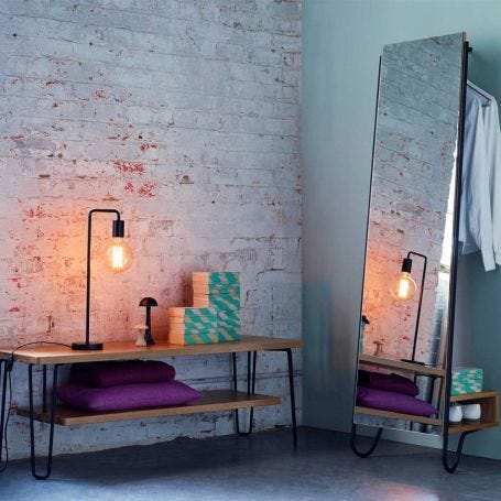 Brunel Lean Mirror With Hanging Space