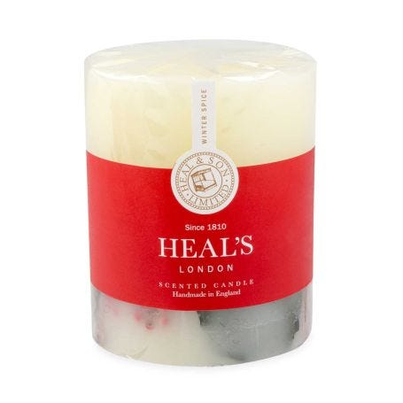 Winter Spice Tall Pillar Candle with Botanicals