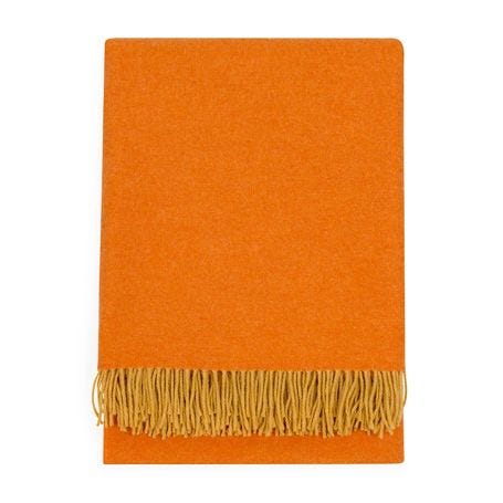 Two Tone Merino Throw Orange 150 x 180cm