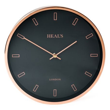 Heal’s Clock Black & Copper 