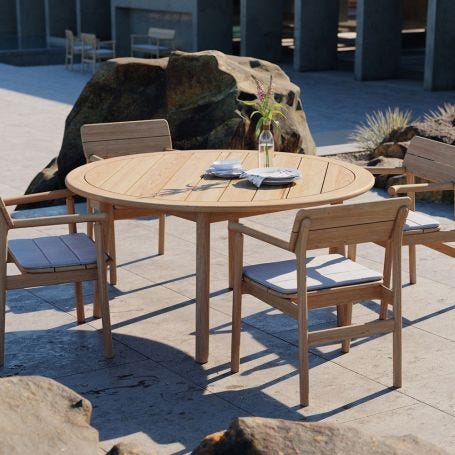 Tanso Teak Garden Round Dining Table