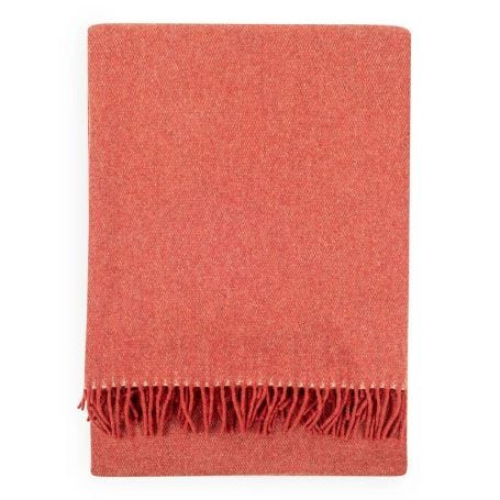 Two Tone Merino Throw Terracotta Red 150 x 180cm