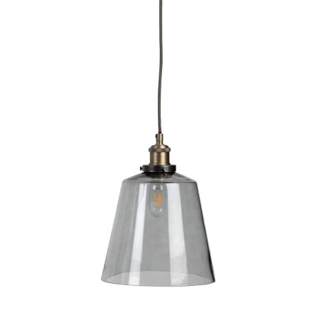 Olson Cloche Glass Pendant Smoke Medium