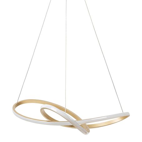 As Shown: Ribbon LED Pendant in Gold Off