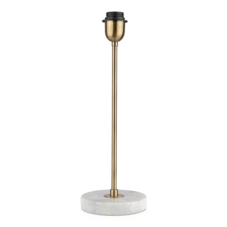 As shown: Simple stick table lamp with white marble base.