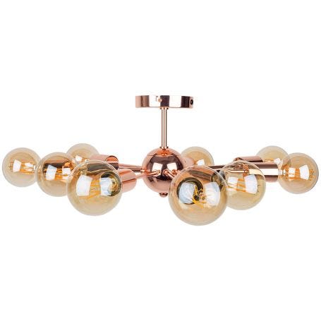 Mega Junction 9 Arm Flush Chandelier Copper