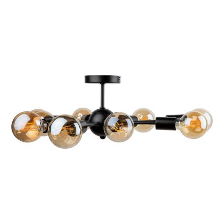 Mega Junction 9 Arm Flush Chandelier Black