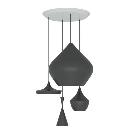 Beat LED Round Pendant Light System Black