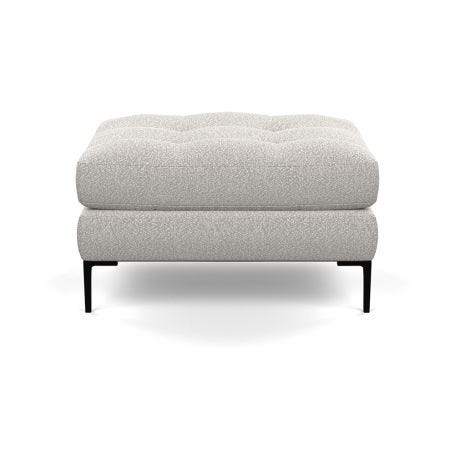 Eton Footstool Chunky Boucle Ecru Black Feet