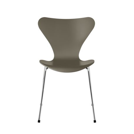Series 7 Chair in Olive Green with Chrome Legs