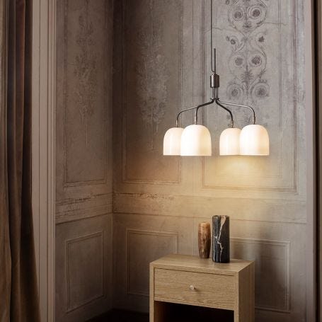 Howard Chandelier 4 Short Arm Bone China