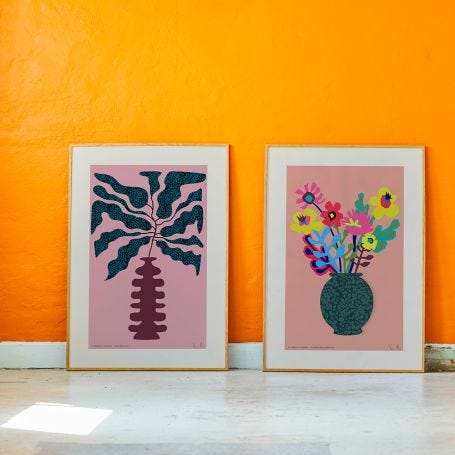 Flower Studies Prickblad Print by Veronica Rönn
