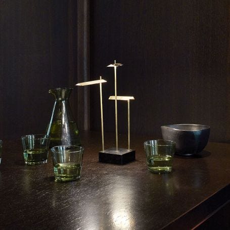 Knokke LED Portable Table Lamp Brass