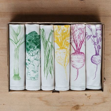 Garden Vegetable Napkin Gift Set