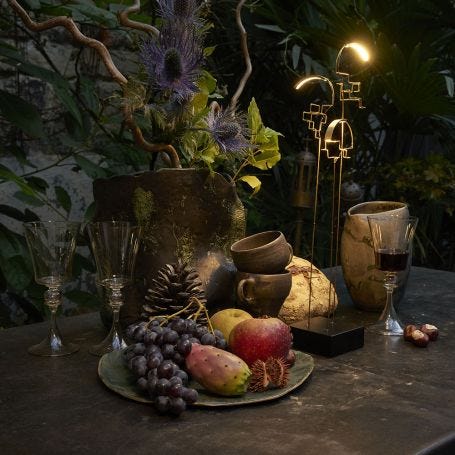Boucle LED Portable Table Lamp Brass