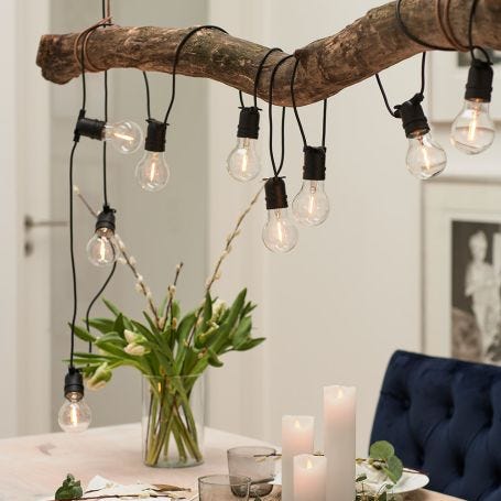 Tobias LED Outdoor String Lights Clear Glass Starter Set