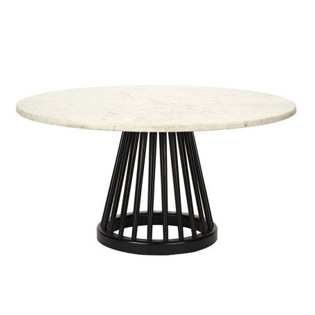 Fan Large Table Marble Black Screw Base