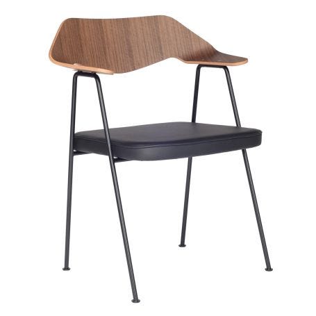 675 Chair Walnut Black Legs