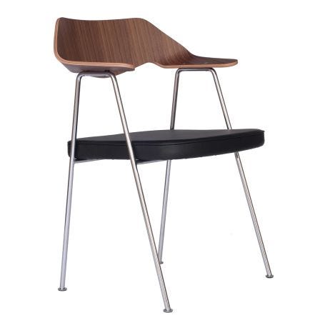 675 Chair Walnut Chrome Legs