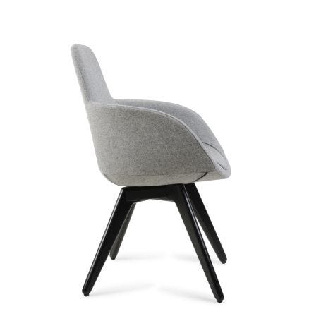 Scoop High Chair Grey Fabric Black Legs