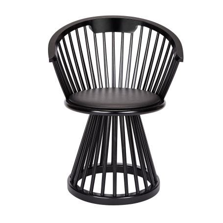 Fan Dining Chairs in Black - Front View