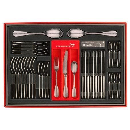 Fiddle Vintage Satin 42 Piece Set