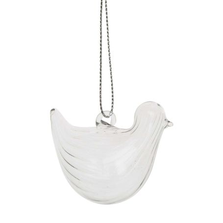 Robin Ridged Clear Decoration Small
