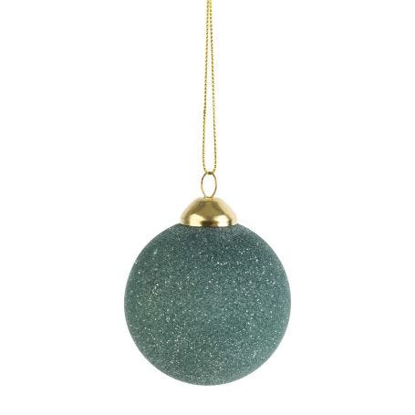 Glitter Jade Bauble Decoration Medium 6cm