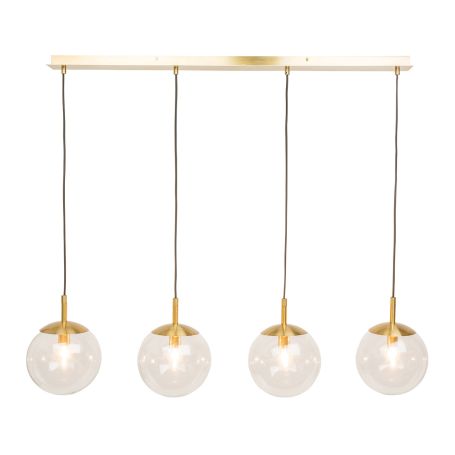 Clear glass & Antique brass (on)