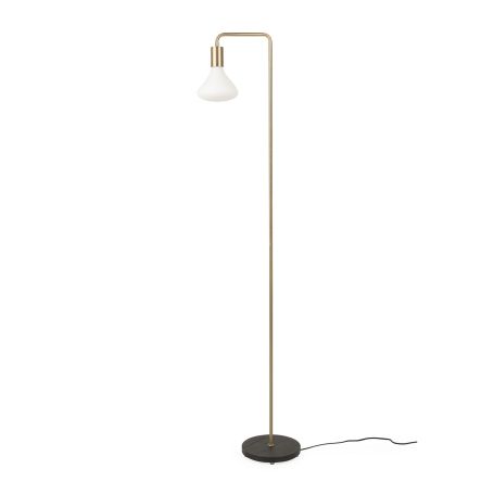 Junction Floor Lamp Walnut Base Brass