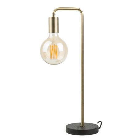 Junction Table Lamp Walnut Base Brass