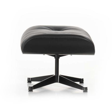 Tall Eames Lounge Ottoman in Black Ash & Black Leather