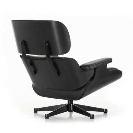 Tall Eames Lounge Chair in Black Ash & Black Leather