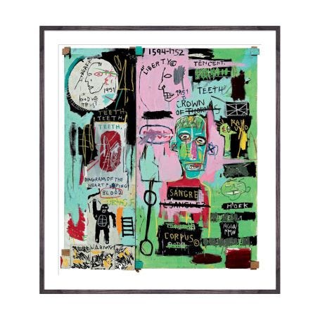Jean-Michel Basquiat - In Italian 1983 framed print