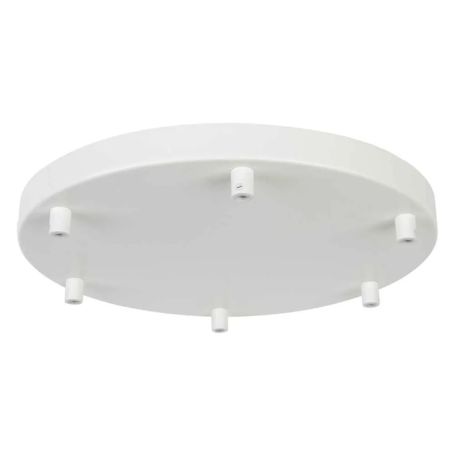 Multiple Pendant Ceiling Rose 6 Outlet White