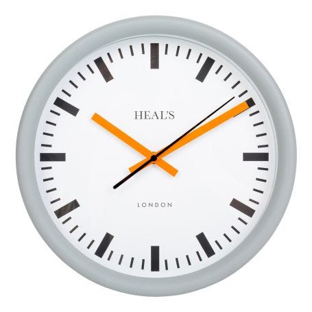 Heal's Grey & Orange Wall Clock
