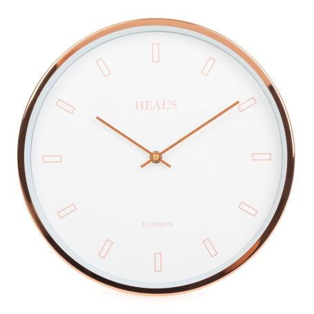 Heal's White & Copper Wall Clock