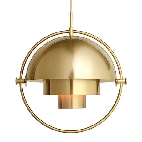 Multi-Lite Pendant Light Brass Frame