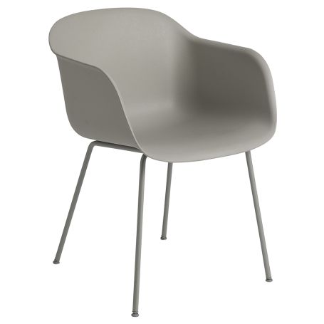 Fiber Armchair Tube Base Normal Shell Grey/Grey