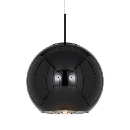 Copper Round Pendant Small Black