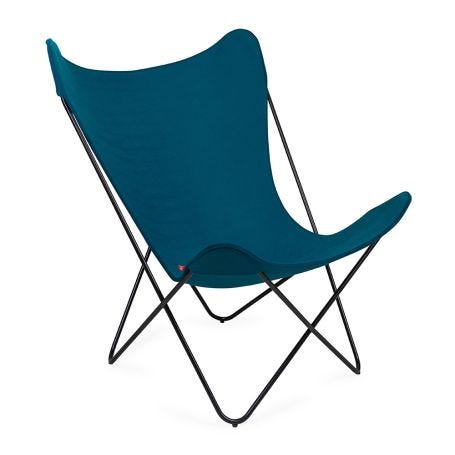 Butterfly Chair Petrol Blue Black Base
