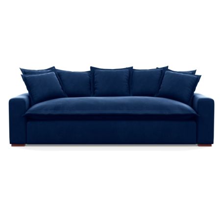 As shown: Brompton 4 Seater Sofa Velvet Midnight Walnut Stain Feet