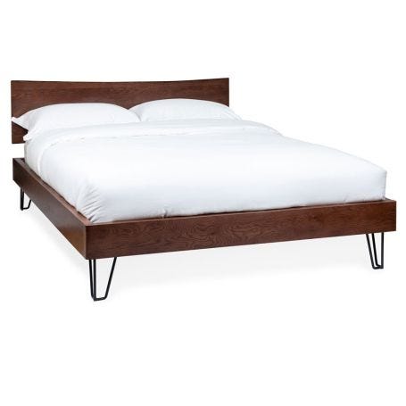 Brunel Bed Wooden Headboard Dark Wood
