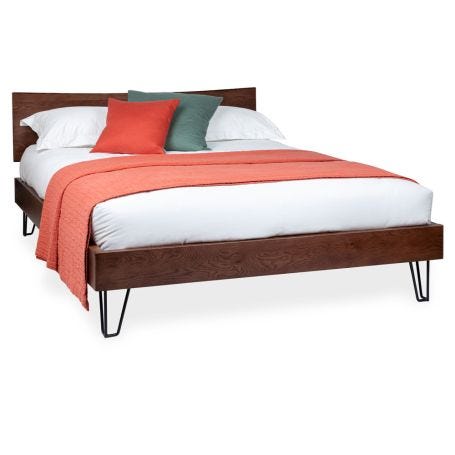 Brunel Kingsize Bed Wooden Headboard Dark Wood