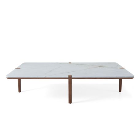 Corner Rectangular Coffee Table Walnut