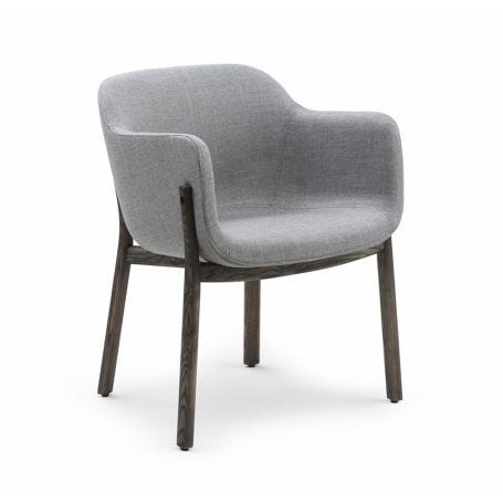 Porto Dining Chair Danish Oiled Ash and Grey Sunniva 2 Upholstery